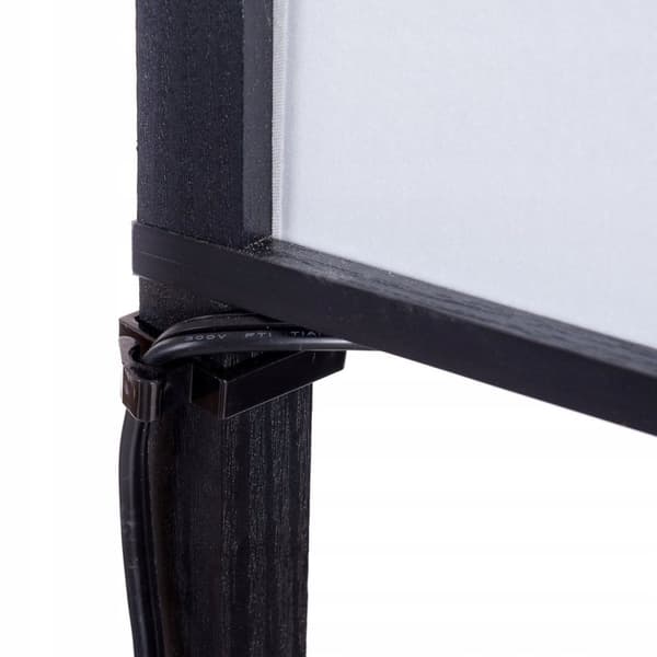 Bogreol med lampe, 26x26x160 cm, Sort og Hvid