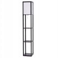 Miniatyrbillede 1 af 8: Bogreol med lampe, 26x26x160 cm, Sort og Hvid