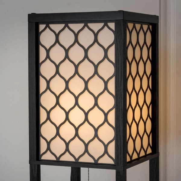 Lampe med Bogreol, 160x26,7x26,7 cm, Sort