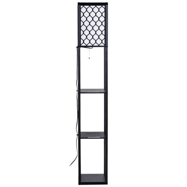 Lampe med Bogreol, 160x26,7x26,7 cm, Sort