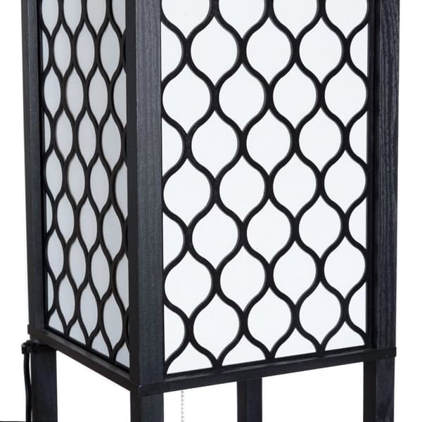 Lampe med Bogreol, 160x26,7x26,7 cm, Sort