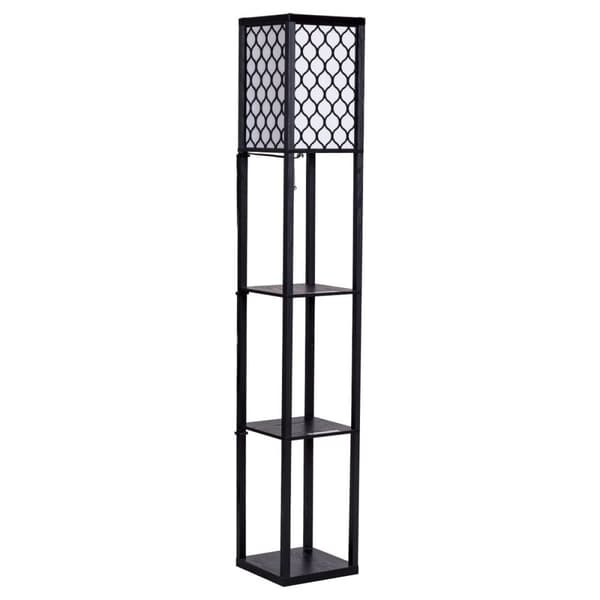 Lampe med Bogreol, 160x26,7x26,7 cm, Sort
