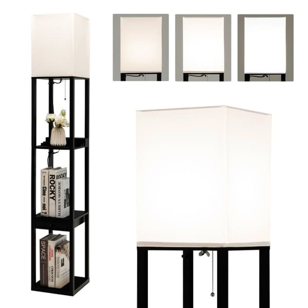 Gulvlampe, 26x26x159,5 cm, Sort Beige