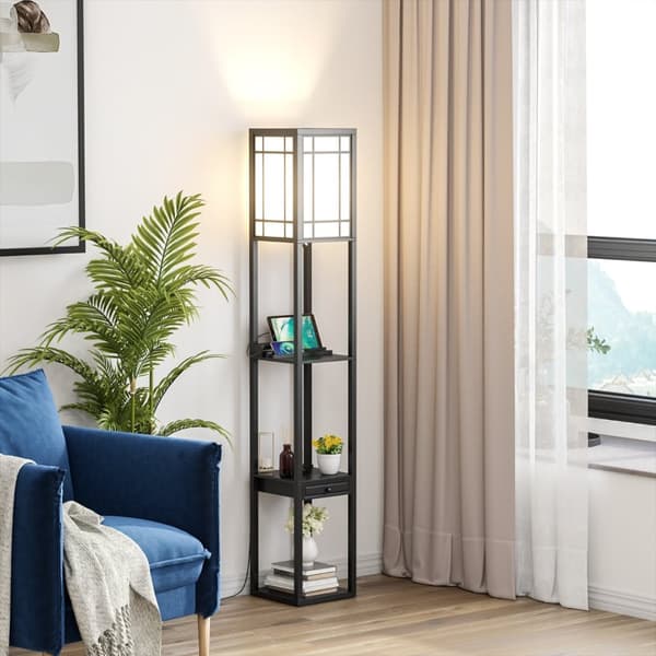 Golvlampa, 26x26x160.5 cm, Svart