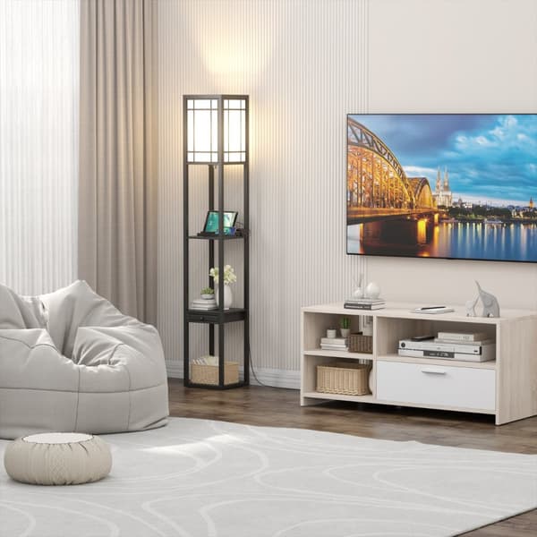 Golvlampa, 26x26x160.5 cm, Svart