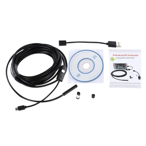 Inspektionskamera til mobiltelefoner - 5 meter med LED-lys og USB-tilslutning