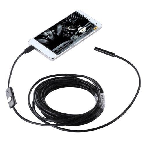 Inspektionskamera til mobiltelefoner - 5 meter med LED-lys og USB-tilslutning