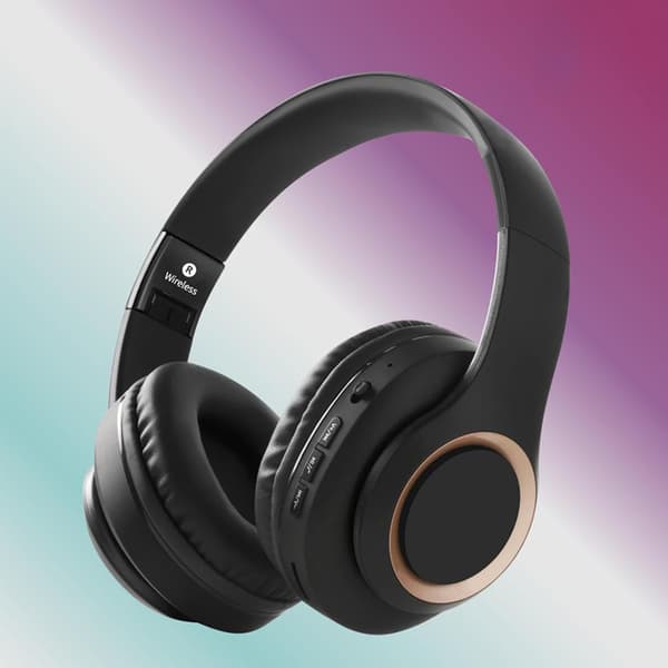 Kraftfulle bluetooth stereoheadset - Svart sammenfoldbart