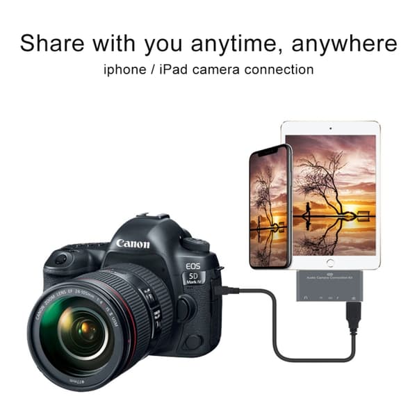 Usb kortläsare  5i1  Adapter till iPhone - SD / 3,5mm Typ-C