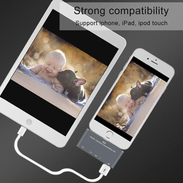 Usb kortinlukija 5in1 Sovitin iPhone - SD / 3,5mm Tyyppi-C