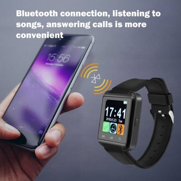 Multifunktionelt Bluetooth Ur - Sort