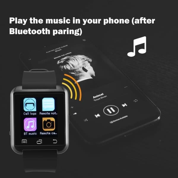 Monitoiminen Bluetooth Kello - Musta