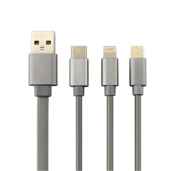 3i1 Ladekabel  Apple / Samsung / Huawei / Sony Mobiltelefon - Udtrækkeligt kludrefrit