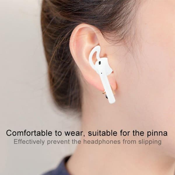 Silikon Earhooks Apple AirPods Valkoinen