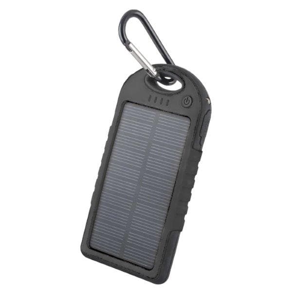 Solcellsdriven Powerbank 5000 mAh - Svart