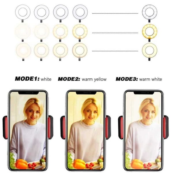 Selfie Ring Light med Mobilhållare för Live Stream/Makeup