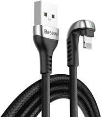 Baseus Green U-shaped USB til Lightning Kabel, LED-indikator, 1.5A, 2m - Svart