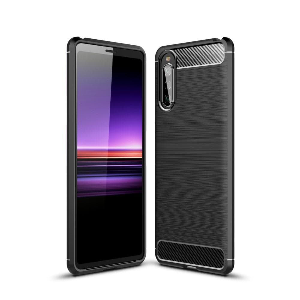 Deksel med kulfiber-look for Sony Xperia 10 II - Svart