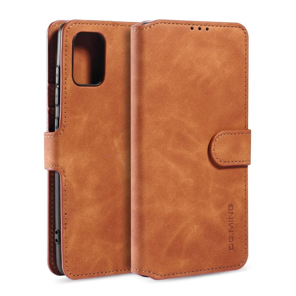 DG.MING Retro Plånboksfodral för Samsung Galaxy A71 - Brun