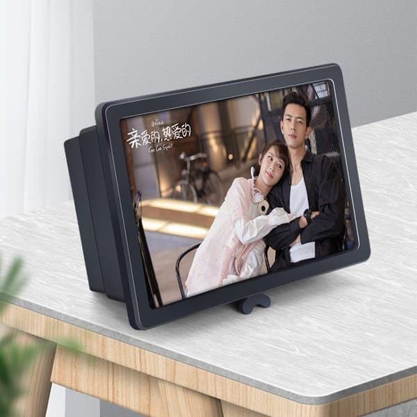 Telefonskærmsforstørrer - 3D med holder Sort