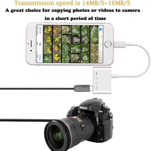 Lightning Muistinkortinlukijaan + USB & Lightning