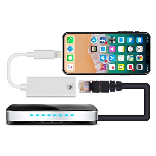 Lightning til Ethernet-adapter til iPhone og iPad - til iOS 14 og tidligere