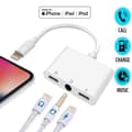 Miniatyrbillede 2 af 8: Høretelefon- og ladeadapter 2 x Lightning + 3,5mm til Lightning