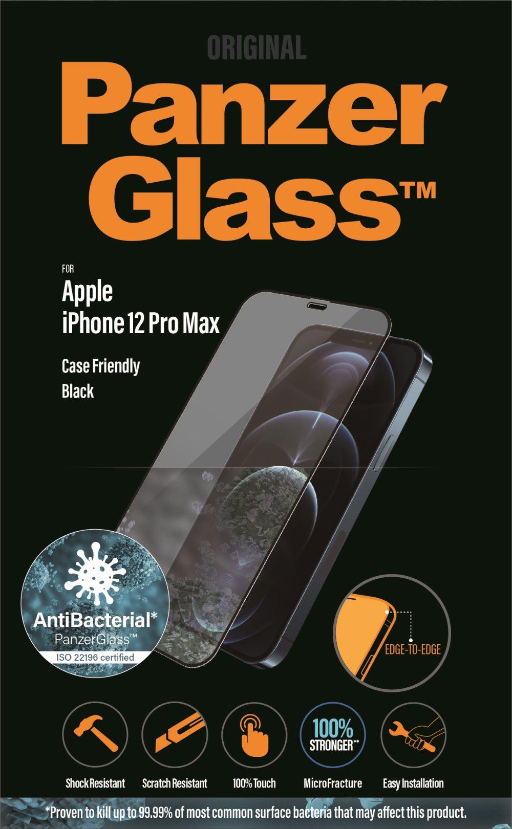 PanzerGlass Apple iPhone 12 Pro Max Case Friendly AB, Black