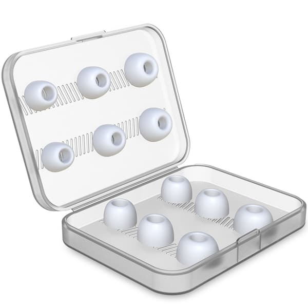 Øreputer for AirPods Pro - 12-pakning med oppbevaringsetui - Hvit