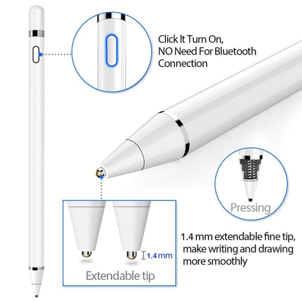 1.4mm Korkean herkkyyden Stylus Kynä iPadille, iPhonelle, Galaxylle