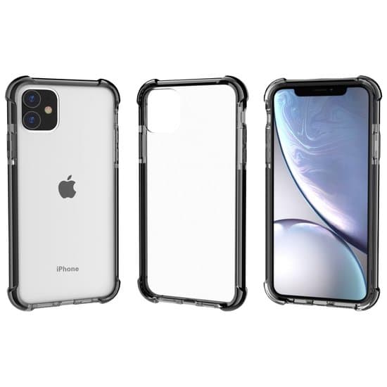 iPhone 11 / iPhone XR bumper cover TPU + akryl - gennemsigtig sort