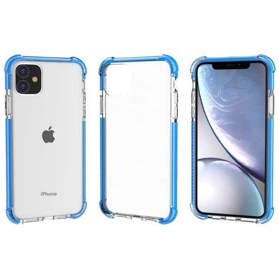 iPhone 11 / iPhone XR puskurikotelo TPU + akryyli - läpinäkyvä sininen