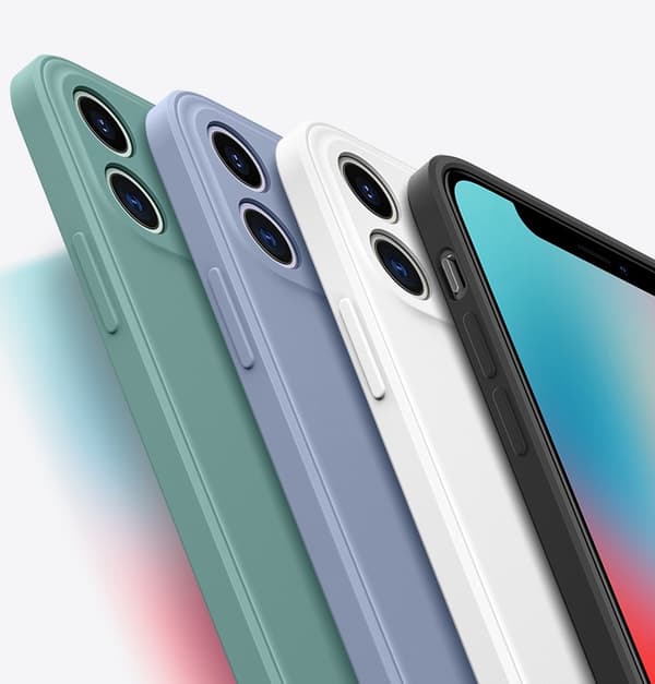 iPhone 12 Mikrofiber silikonskal Blå
