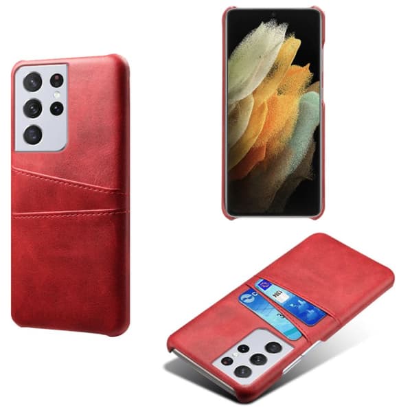 Samsung S21 Ultra skal fodral skydd skinn kort visa mastercard