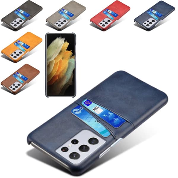 Samsung S21 Ultra skal fodral skydd skinn kort visa mastercard