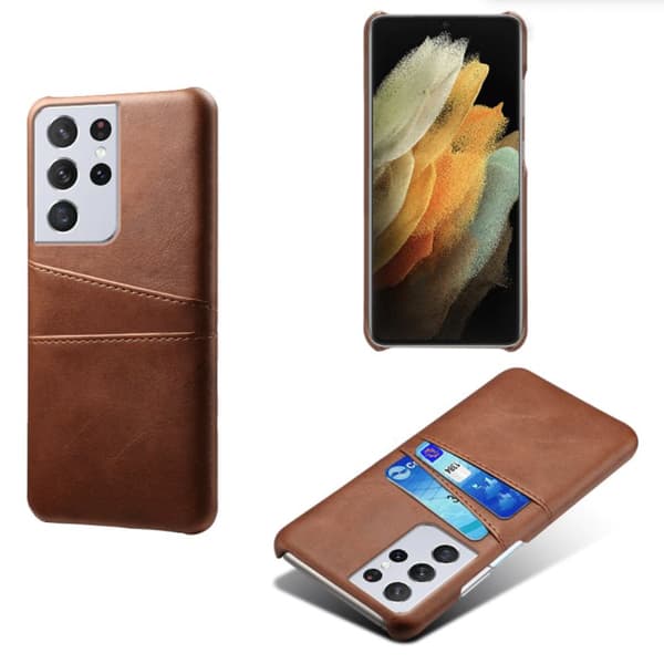 Samsung S21 Ultra skal fodral skydd skinn kort visa mastercard