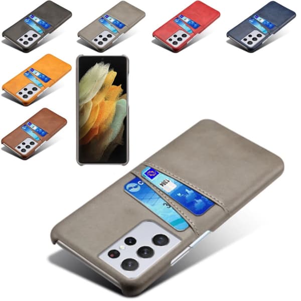 Samsung S21 Ultra skal fodral skydd skinn kort visa mastercard