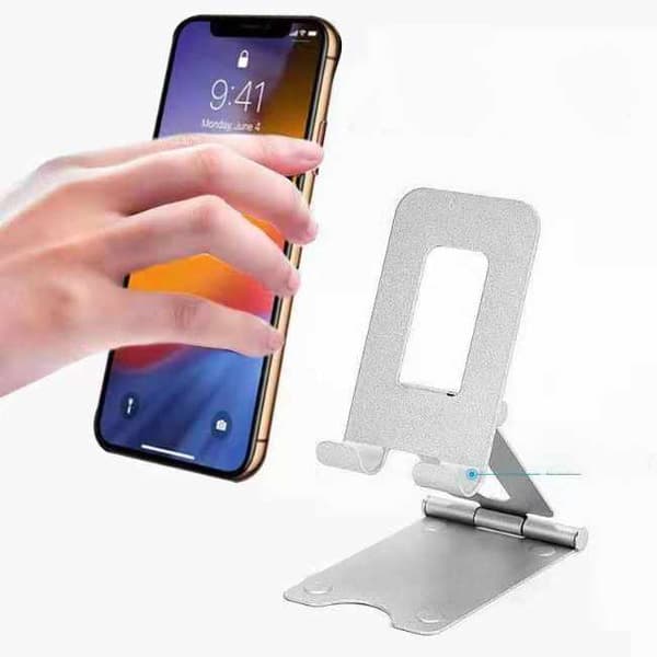 Vikbart stabilt aluminiumställ till mobilen