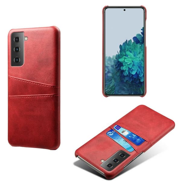 Samsung S21 Plus skal fodral skydd skinn kort visa mastercard