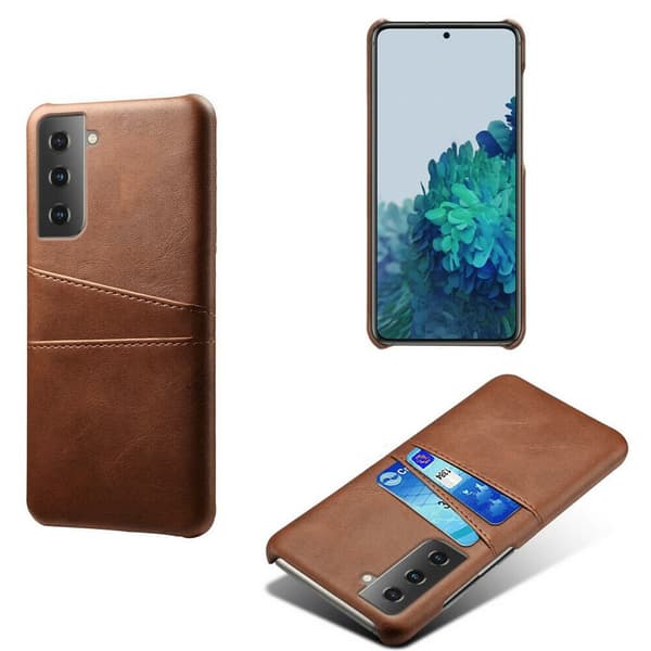 Samsung S21 Plus skal fodral skydd skinn kort visa mastercard