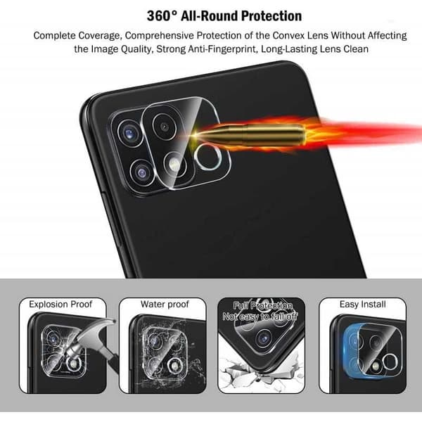 Samsung A22 5G kamera linsecover fleksibelt glas