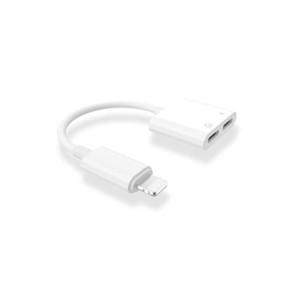 Lightning Splitter - Dual Input iPhone Hvid