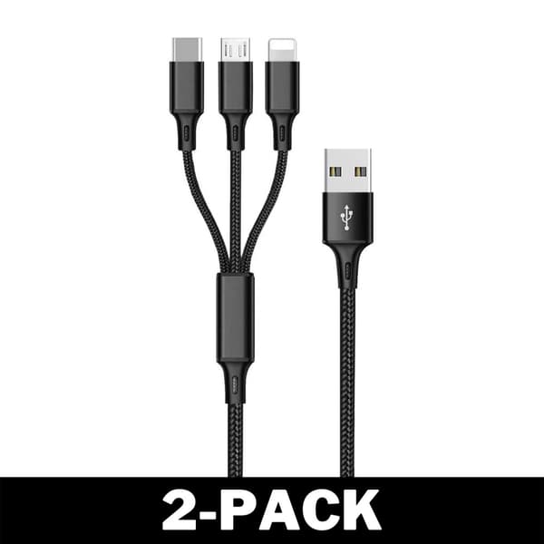 Opladerkabel 3 i 1 Lightning / USB-C / Micro USB