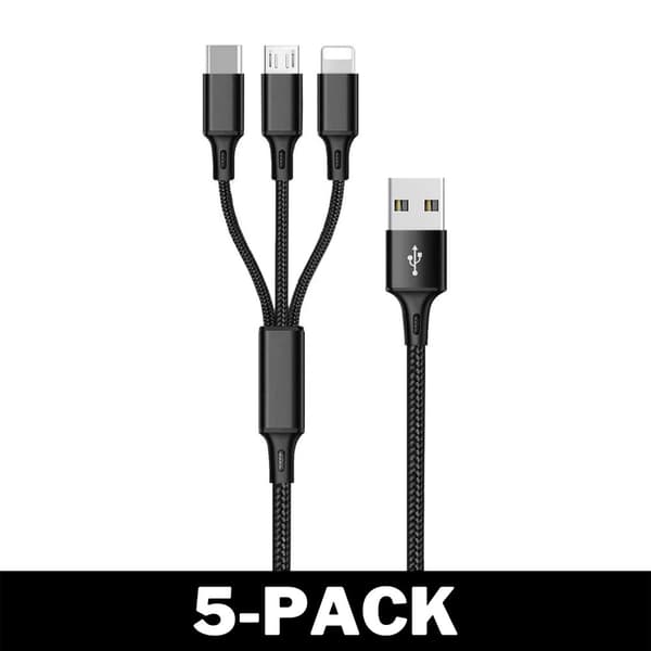 Opladerkabel 3 i 1 Lightning / USB-C / Micro USB