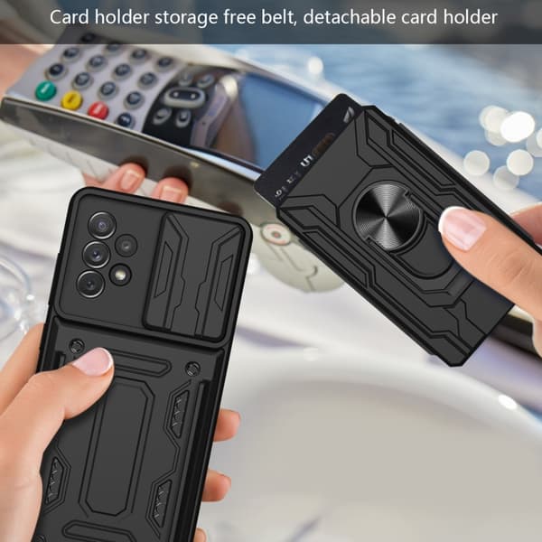 Cover med kamerabeskyttelse og skjult kortrum til Samsung Galaxy A53 5G