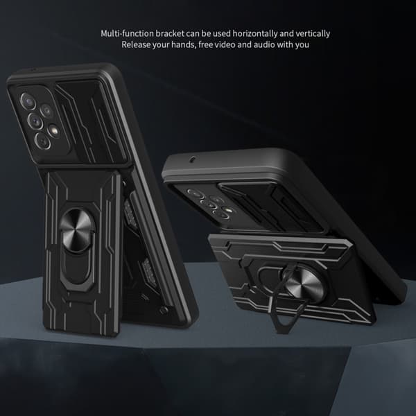 Cover med kamerabeskyttelse og skjult kortrum til Samsung Galaxy A53 5G