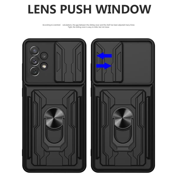 Cover med kamerabeskyttelse og skjult kortrum til Samsung Galaxy A53 5G