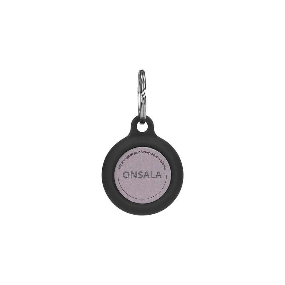 Onsala silikonholder med nøkkelring (AirTag) - Svart