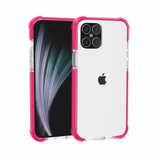 iPhone 12 / iPhone 12 Pro bumper case skal TPU + akryl - transparent Rosa