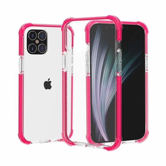 iPhone 12 / iPhone 12 Pro bumper case skal TPU + akryl - transparent Rosa